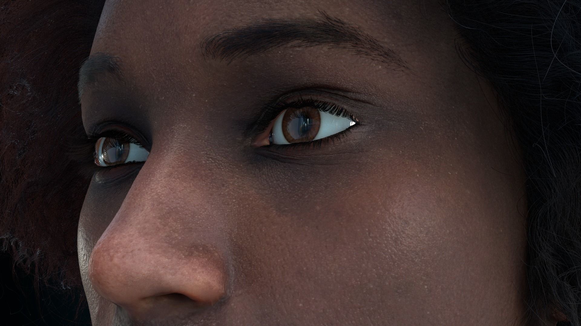 Cinematic Female 002 Low-poly 3D model_1