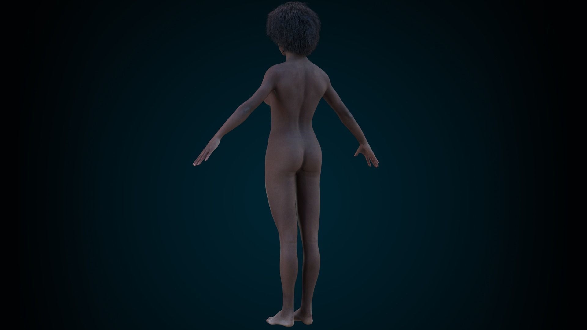 Cinematic Female 002 Low-poly 3D model_9