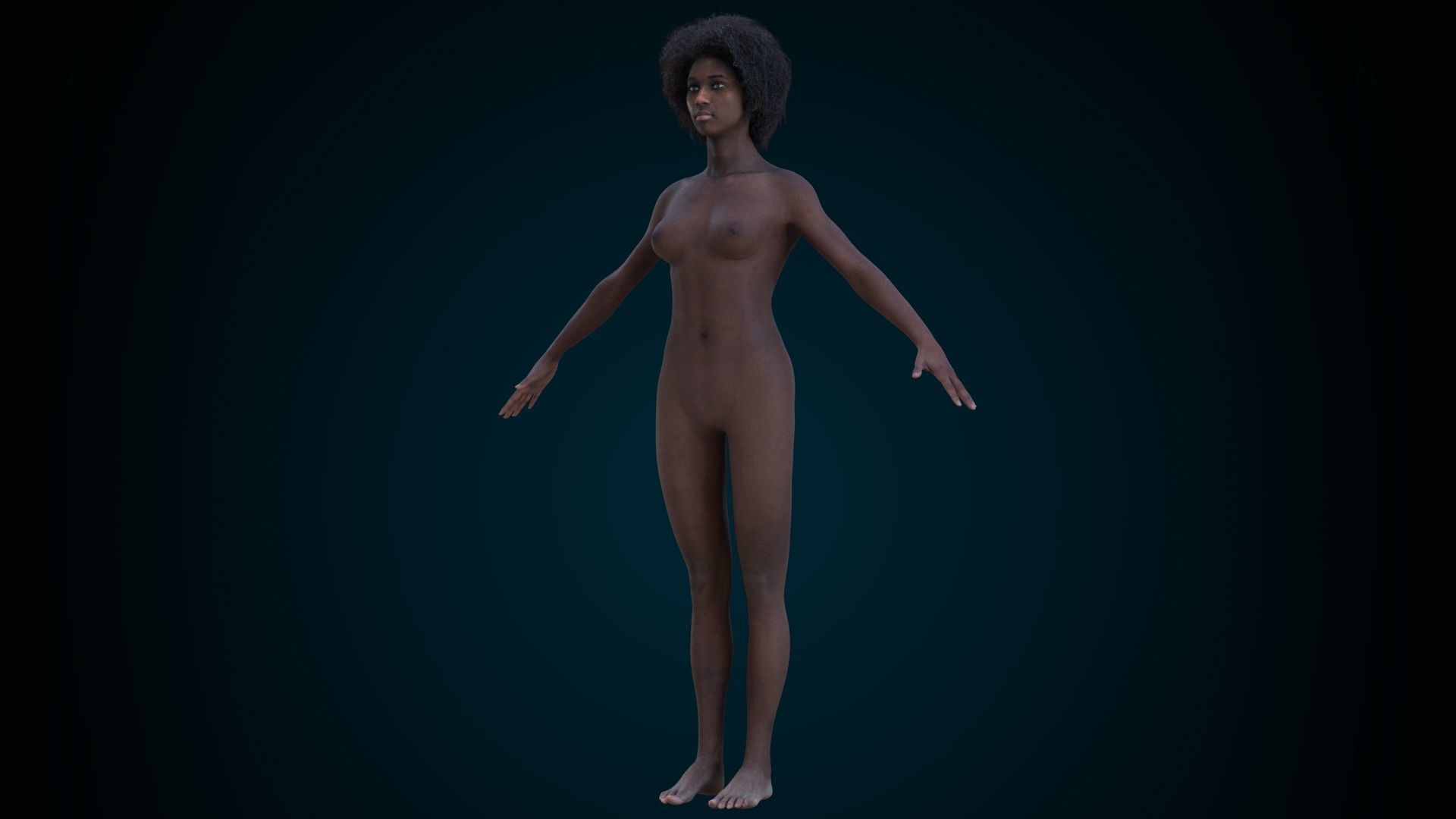 Cinematic Female 002 Low-poly 3D model_8