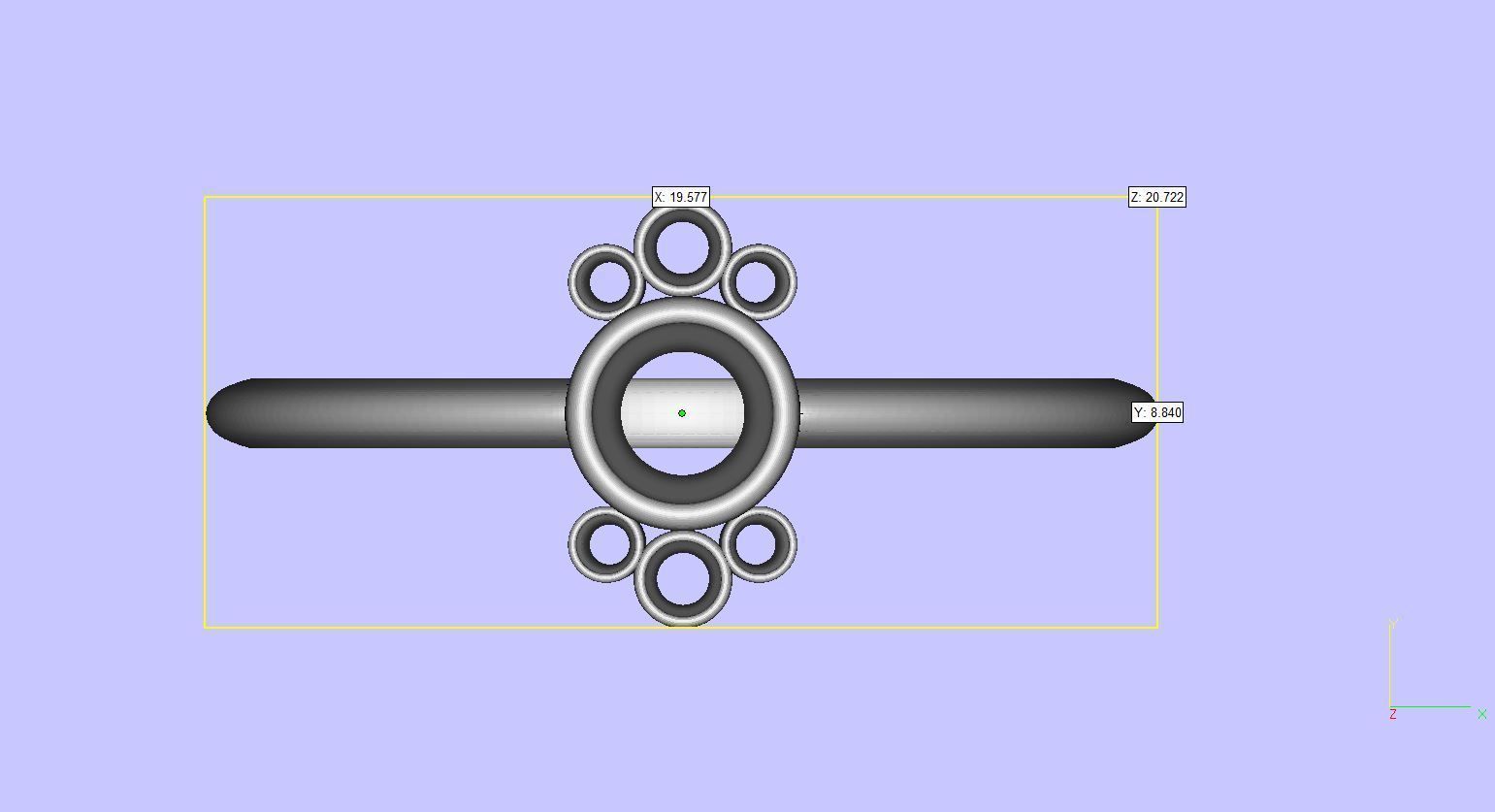 Round Diamond Ring in Bezel Setting Flower Shaped Cluster 3D print model_9