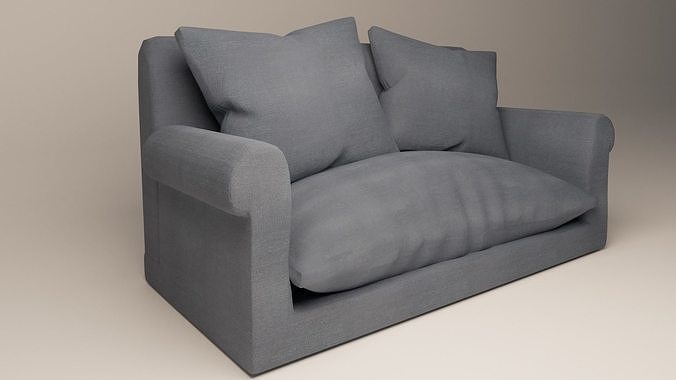 Blue Sofa 3D model 4