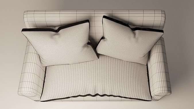 Blue Sofa 3D model 7