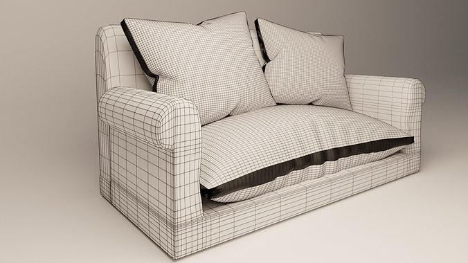 Blue Sofa 3D model 5