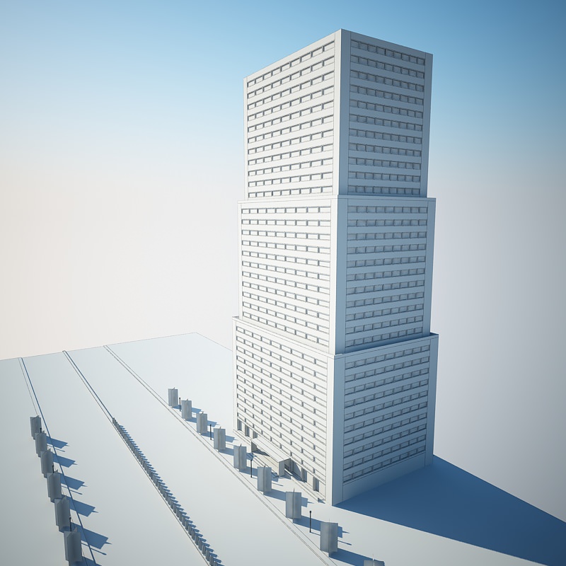 low poly building 20470 3D model_5