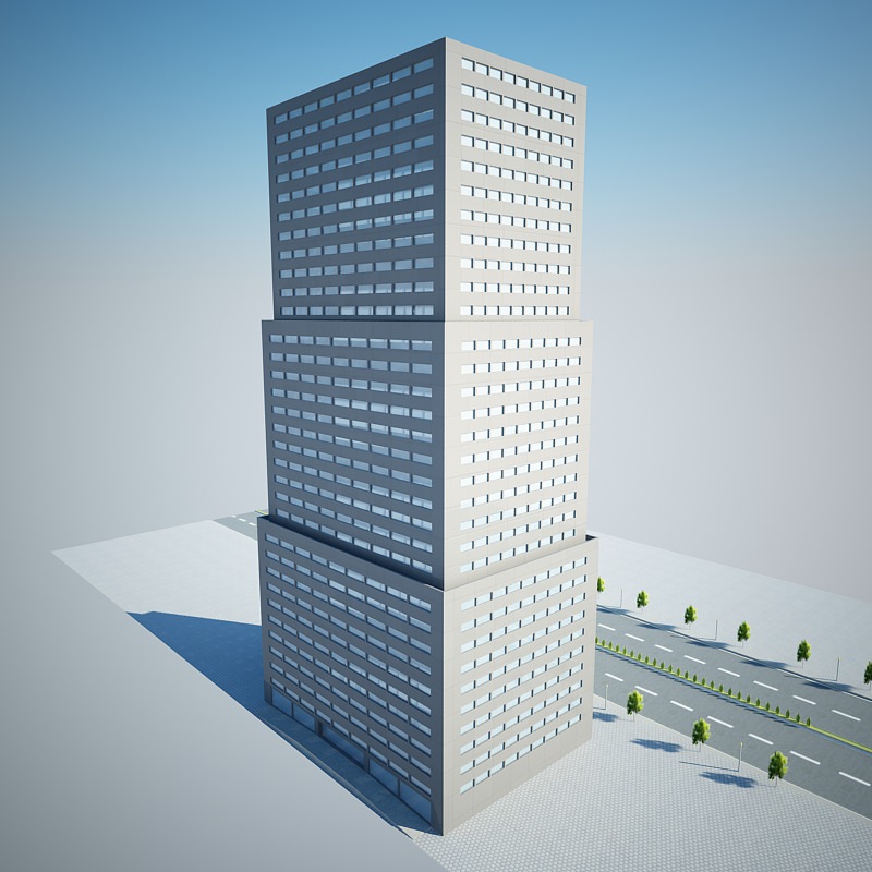 low poly building 20470 3D model_1