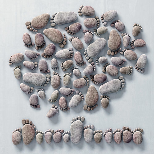 Stone leg traces decor 3D model