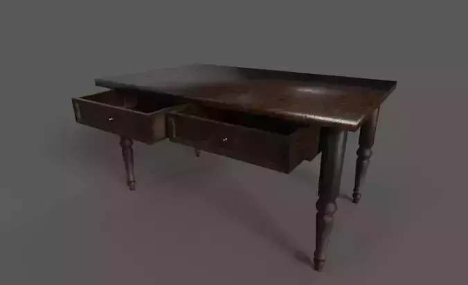 Table wooden with two drawers