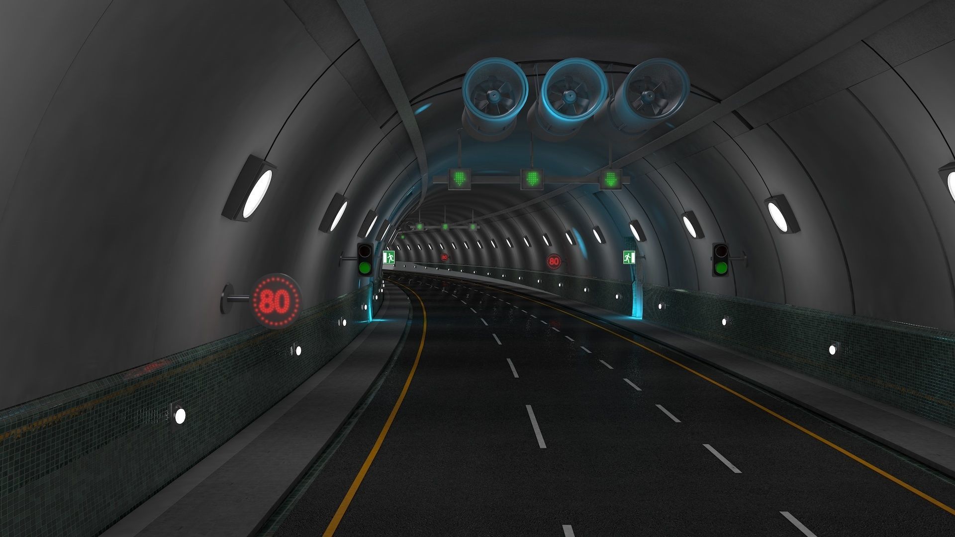 Tunnel Highway 3D model_13