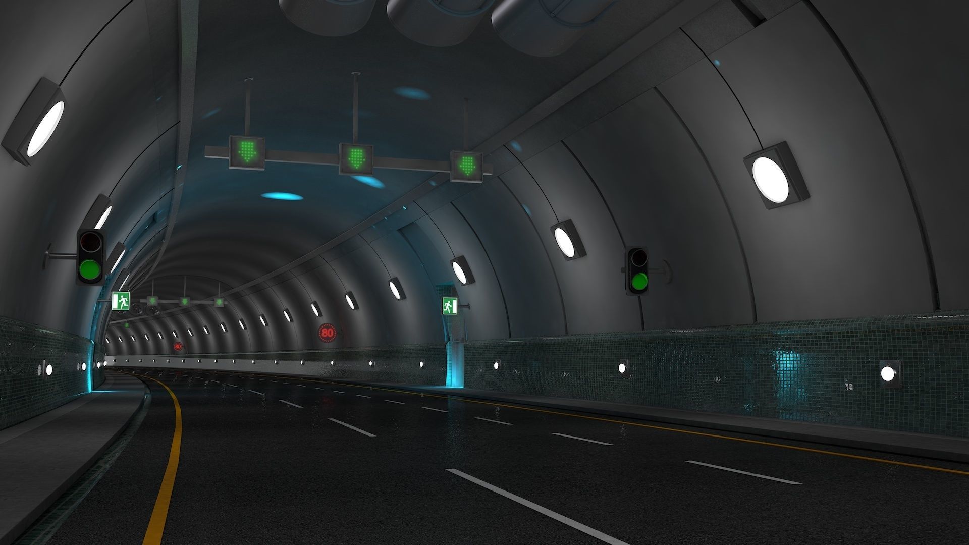 Tunnel Highway 3D model_7