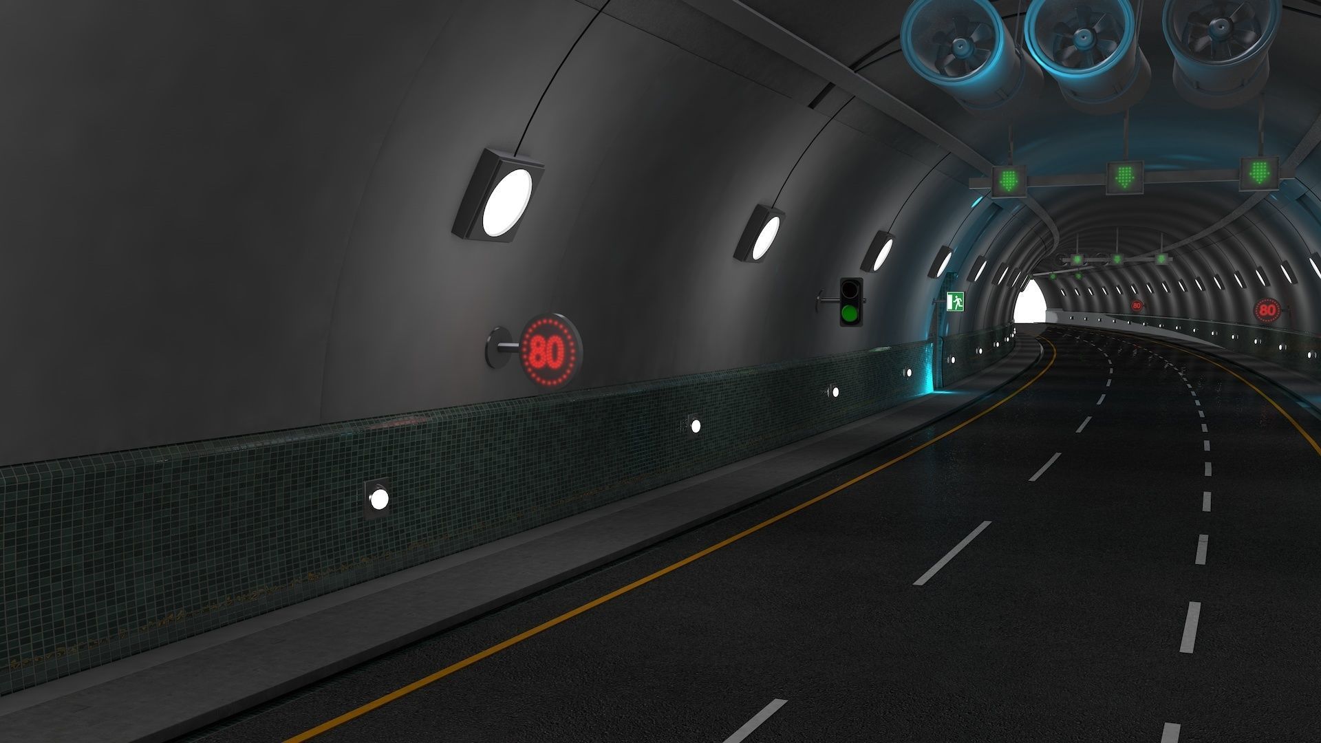 Tunnel Highway 3D model_1