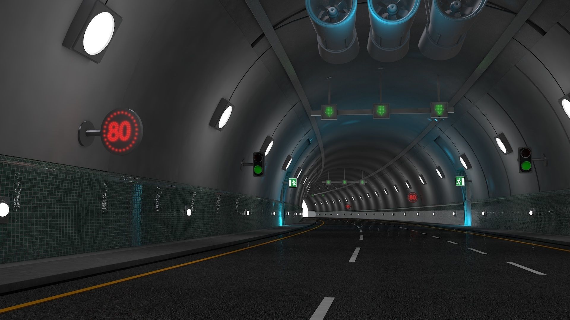 Tunnel Highway 3D model_12
