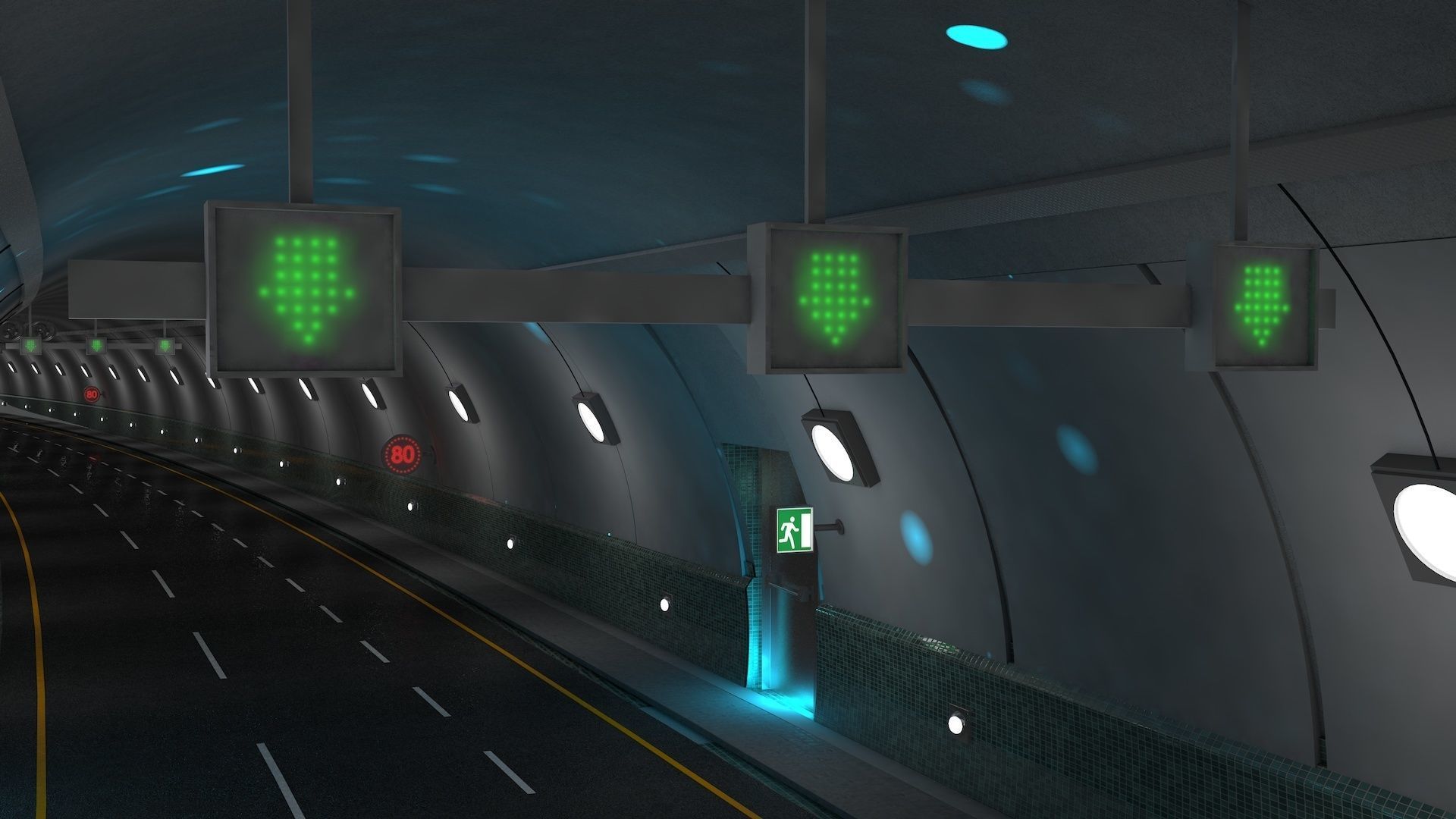 Tunnel Highway 3D model_3