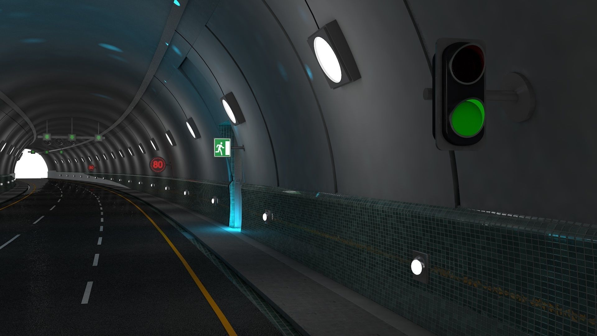 Tunnel Highway 3D model_4