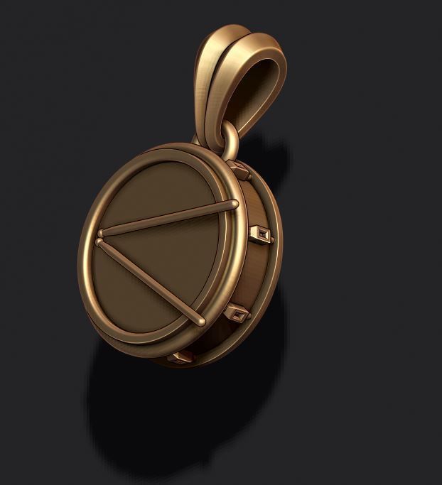 drum pendant 3D print model_4