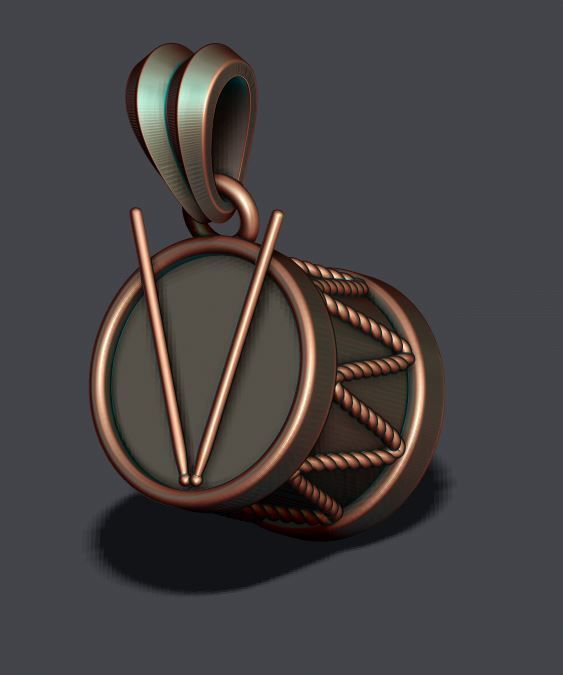 drum pendant 3D print model_5