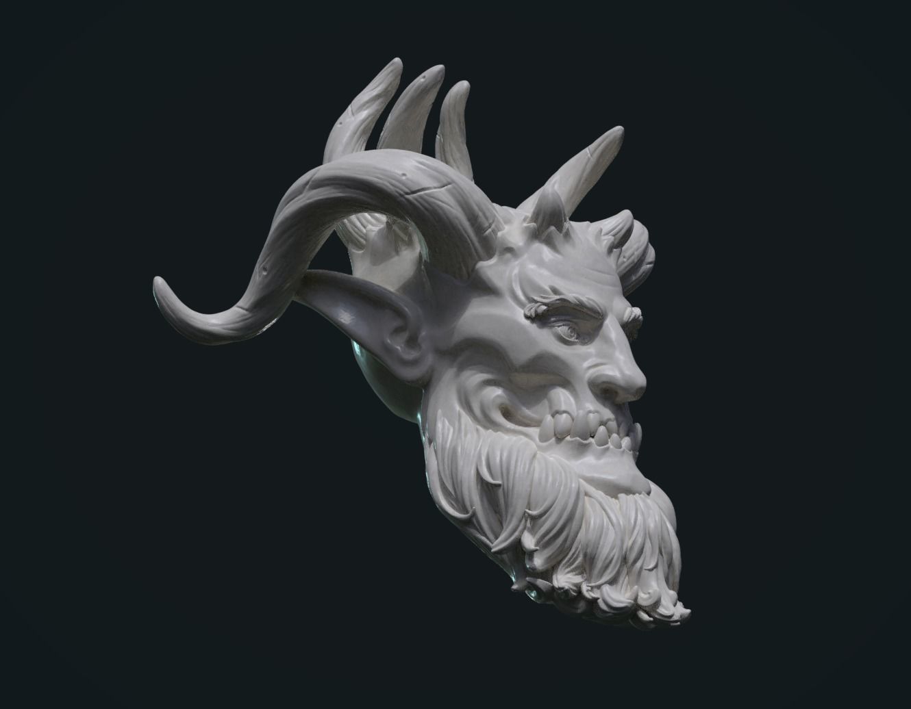 Demon Head 3D print model_5