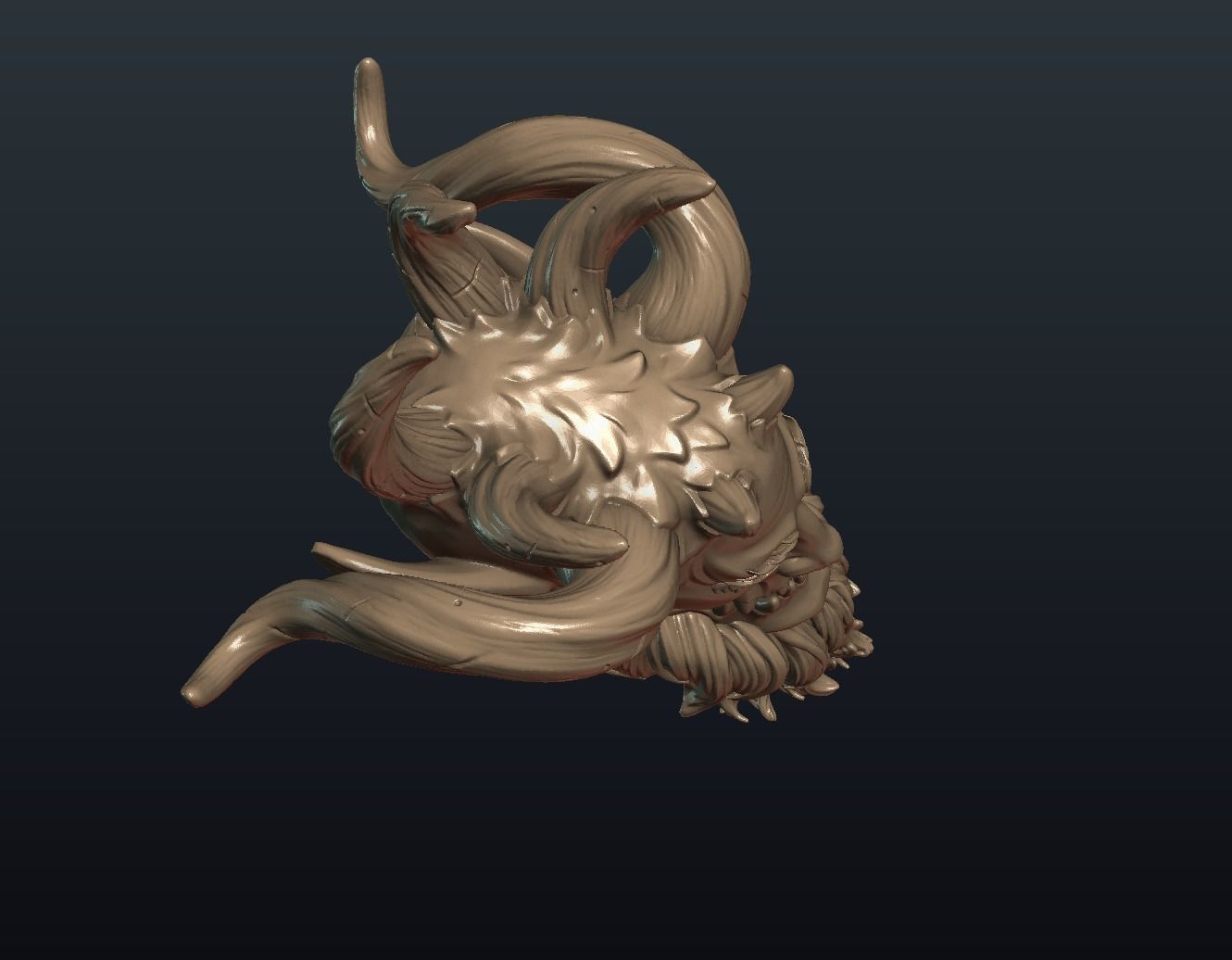 Demon Head 3D print model_8