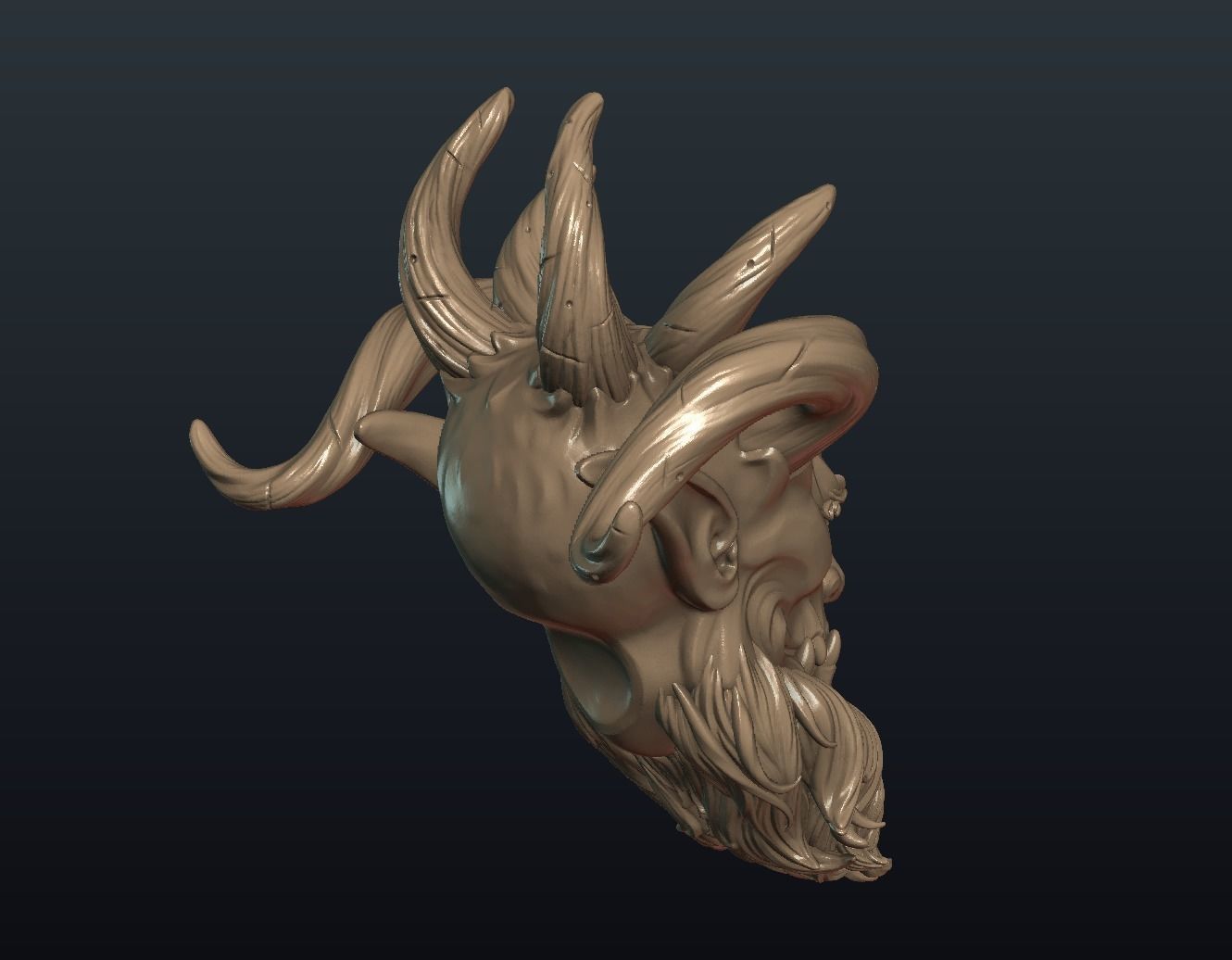Demon Head 3D print model_9