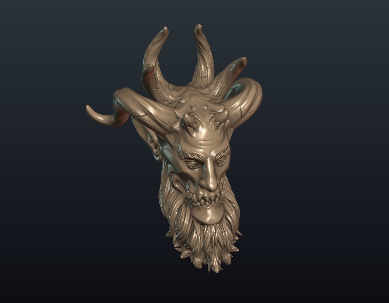 Demon Head 3D print model_7