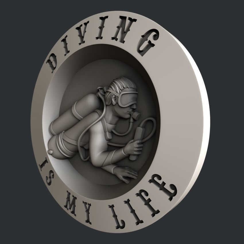 3d STL models for CNC router diving 3D model_2