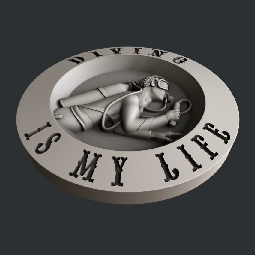 3d STL models for CNC router diving 3D model_3