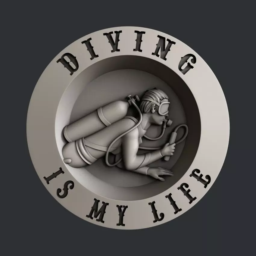 3d STL models for CNC router diving 3D model_0