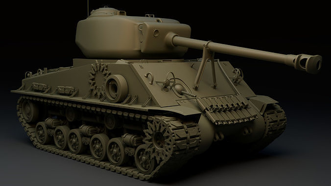 M4A3E8 Sherman Tank 3D model