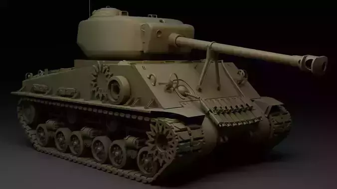 M4A3E8 Sherman Tank 3D model