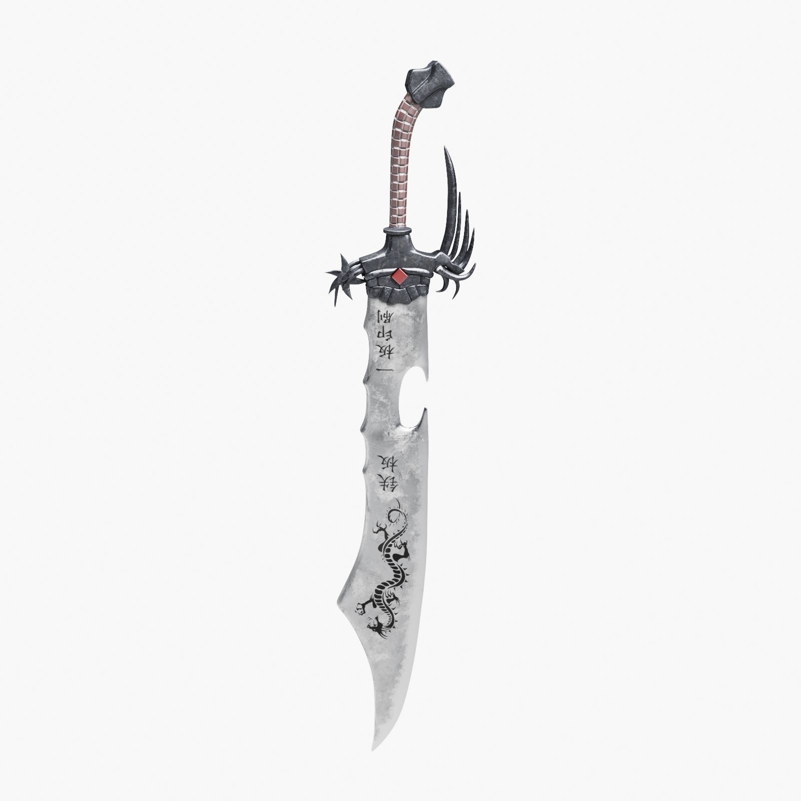 Eastern Battle Sword 3D model_12