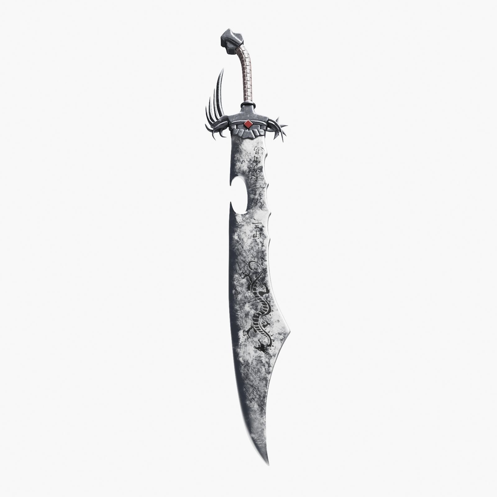 Eastern Battle Sword 3D model_2