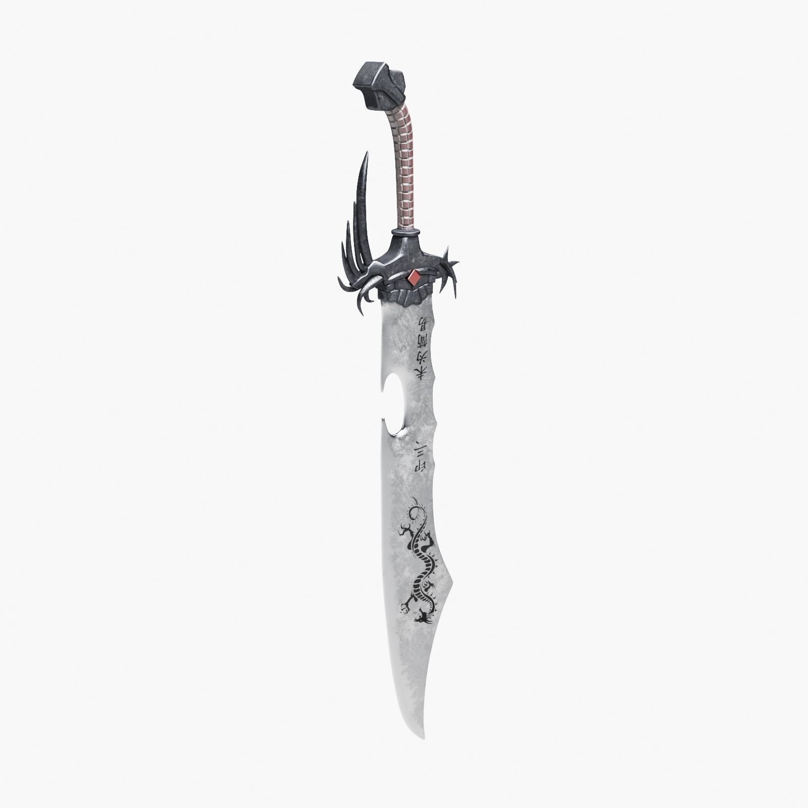 Eastern Battle Sword 3D model_9