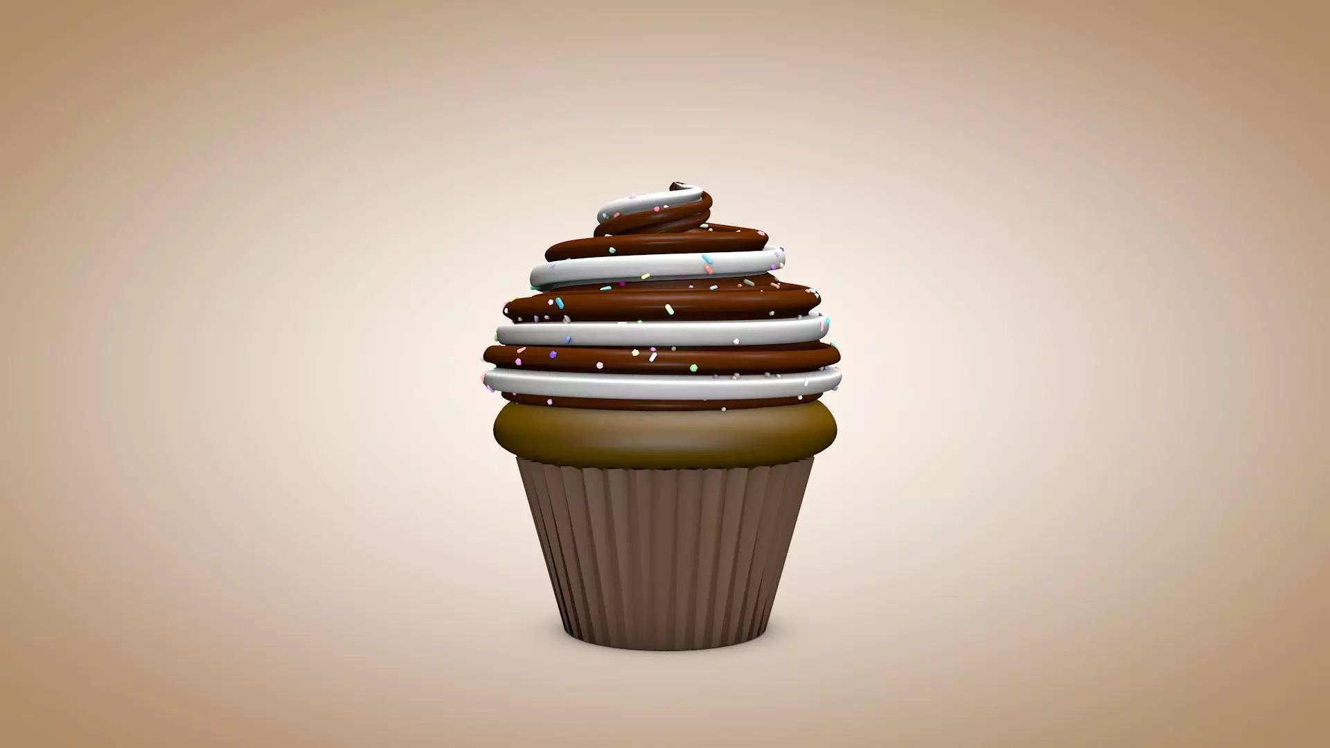 Animated Cupcake Low-poly 3D model