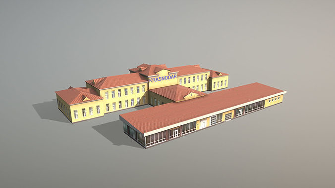 Airport Terminal URKK Terminal International Low-poly 3D model
