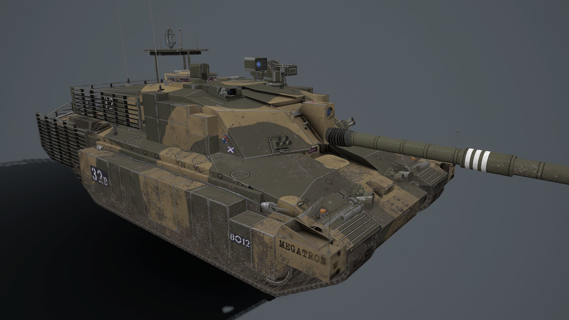 Challenger 2 and challenger 2 TES pack Low-poly 3D model_11