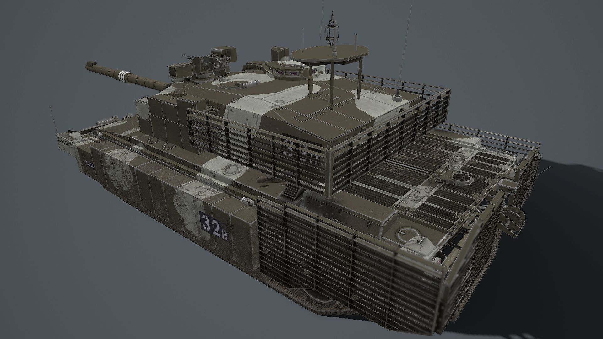 Challenger 2 and challenger 2 TES pack Low-poly 3D model_6