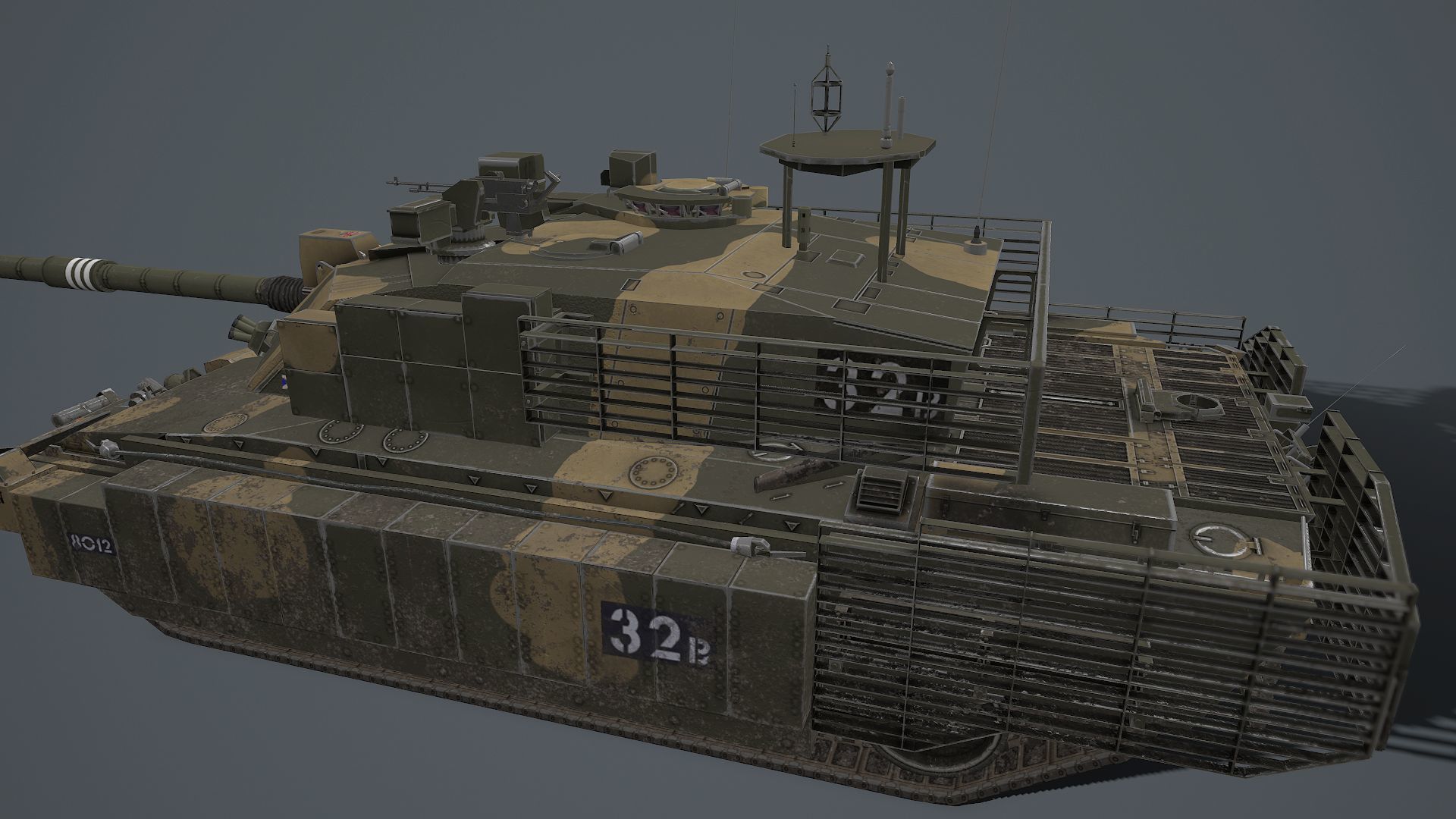 Challenger 2 and challenger 2 TES pack Low-poly 3D model_9