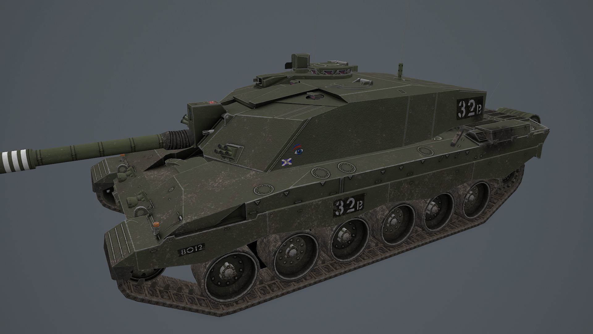 Challenger 2 and challenger 2 TES pack Low-poly 3D model_15