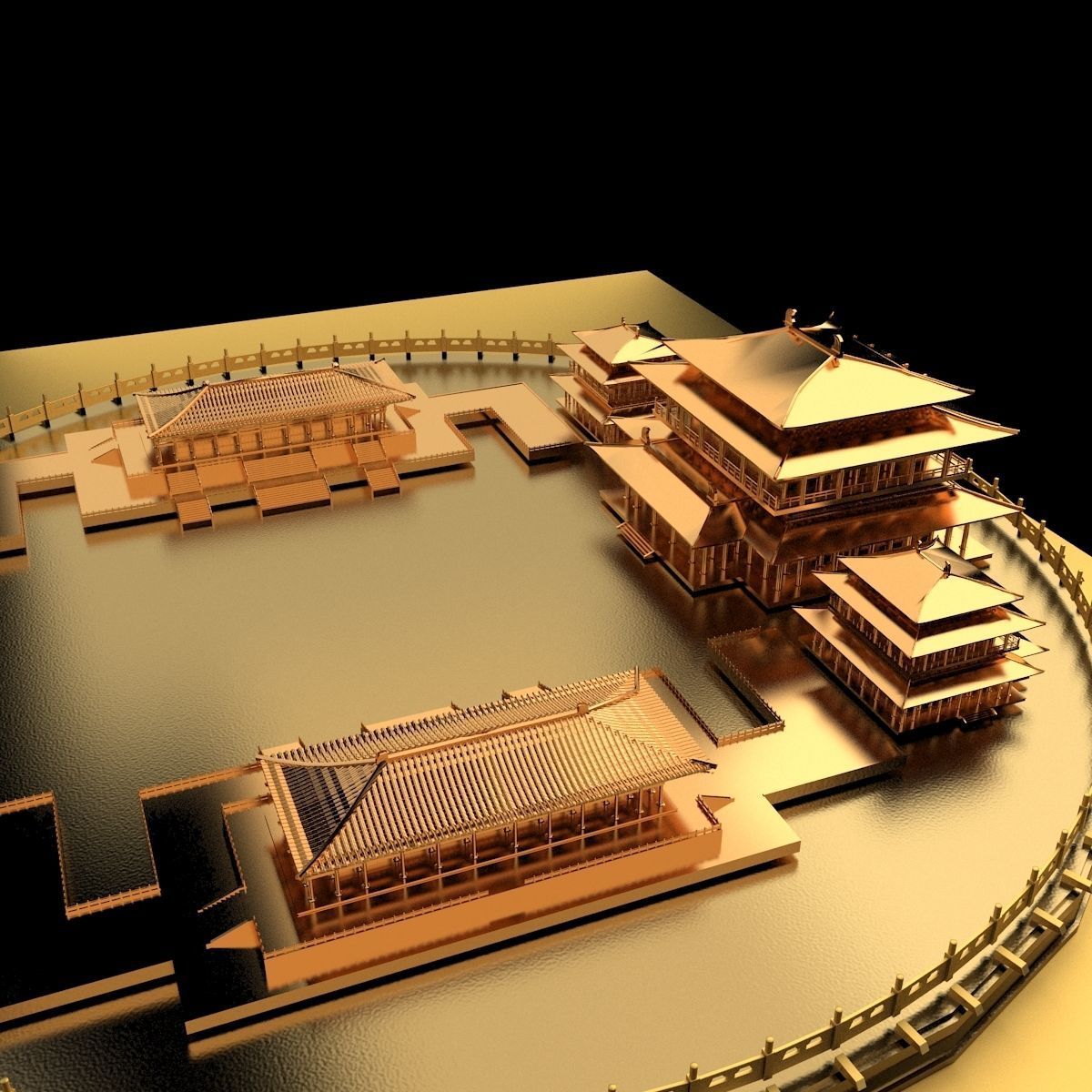 Chinese Ancient House 3D model_3