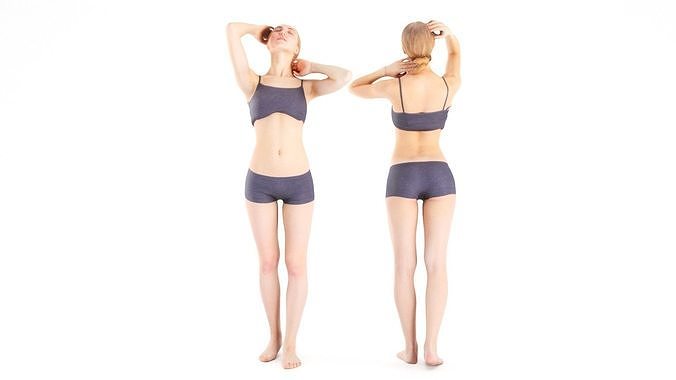 Scanned lovely  female 14 Low-poly 3D model