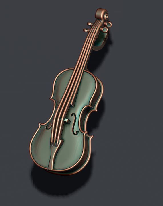 Violin pendant 3D print model_8
