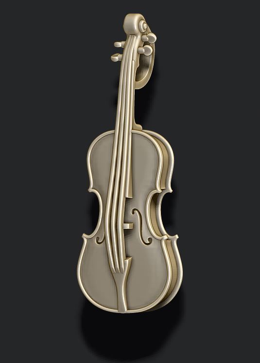 Violin pendant 3D print model_7