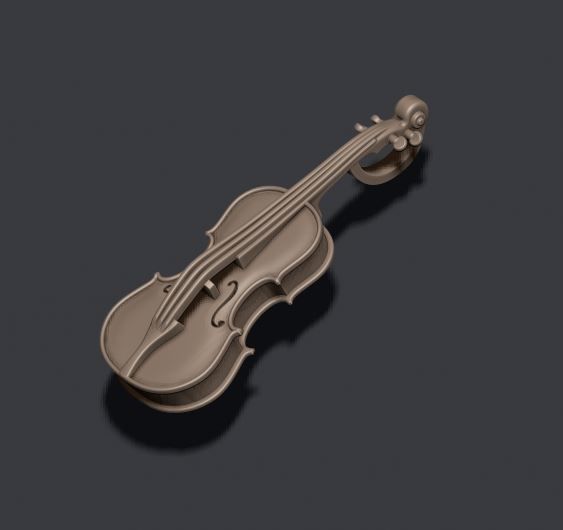 Violin pendant 3D print model_4