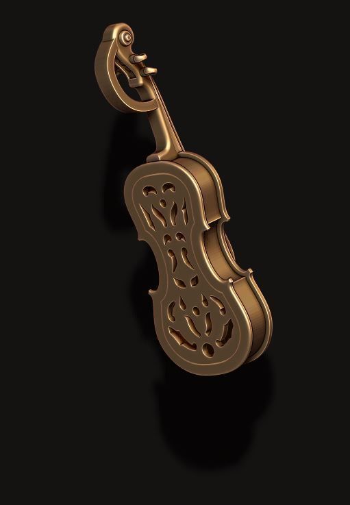 Violin pendant 3D print model_2