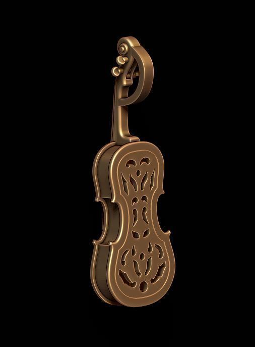 Violin pendant 3D print model_6
