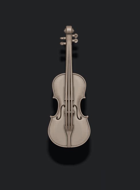 Violin pendant 3D print model_3