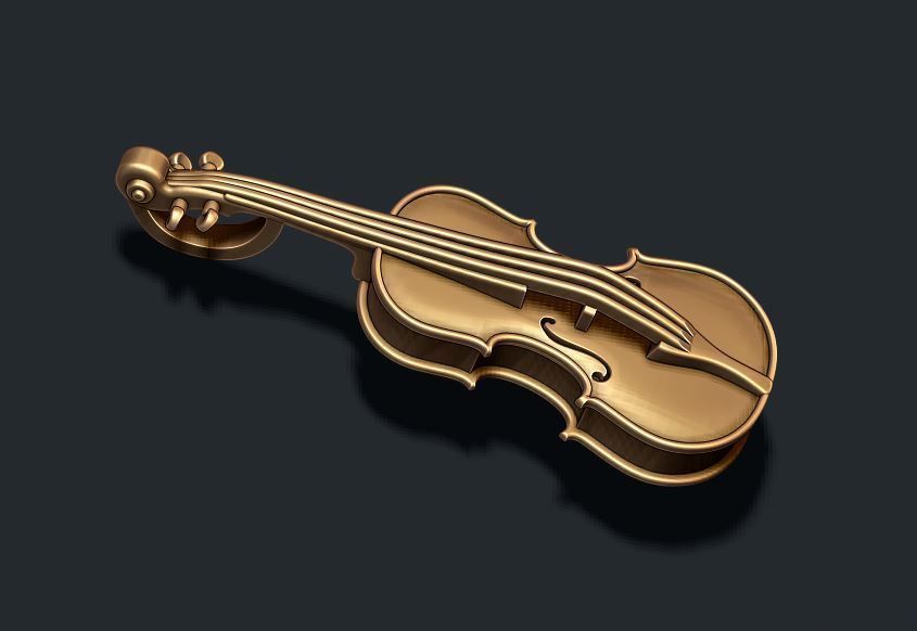 Violin pendant 3D print model_1