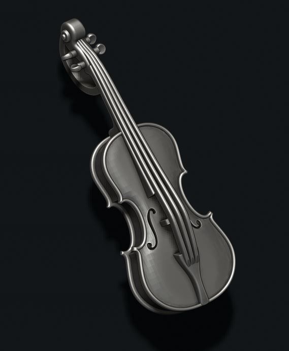 Violin pendant 3D print model_5