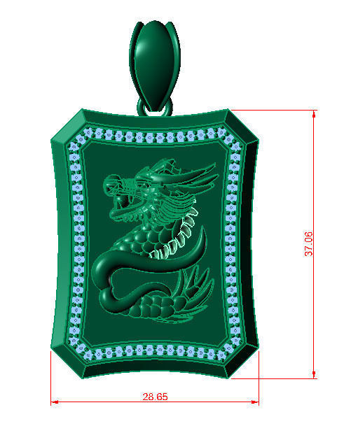 PENDANT DRAGON  3D print model_4