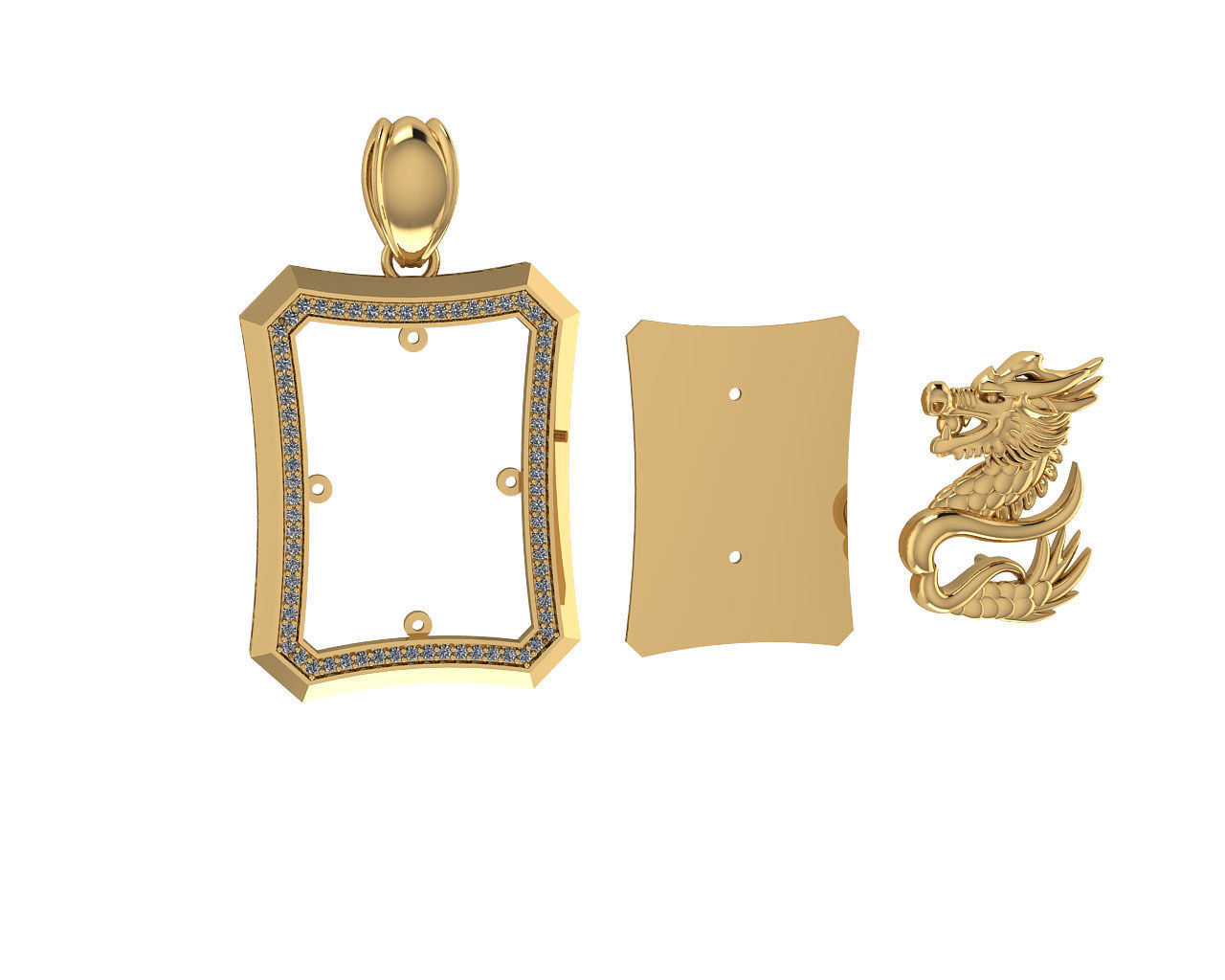 PENDANT DRAGON  3D print model_1