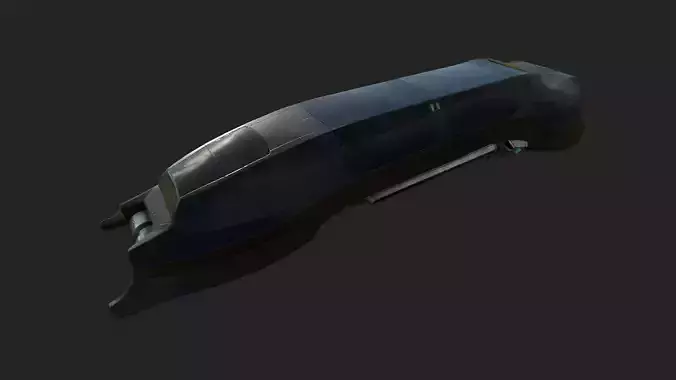 Futuristic limousine transportation vehicle Low-poly 3D model